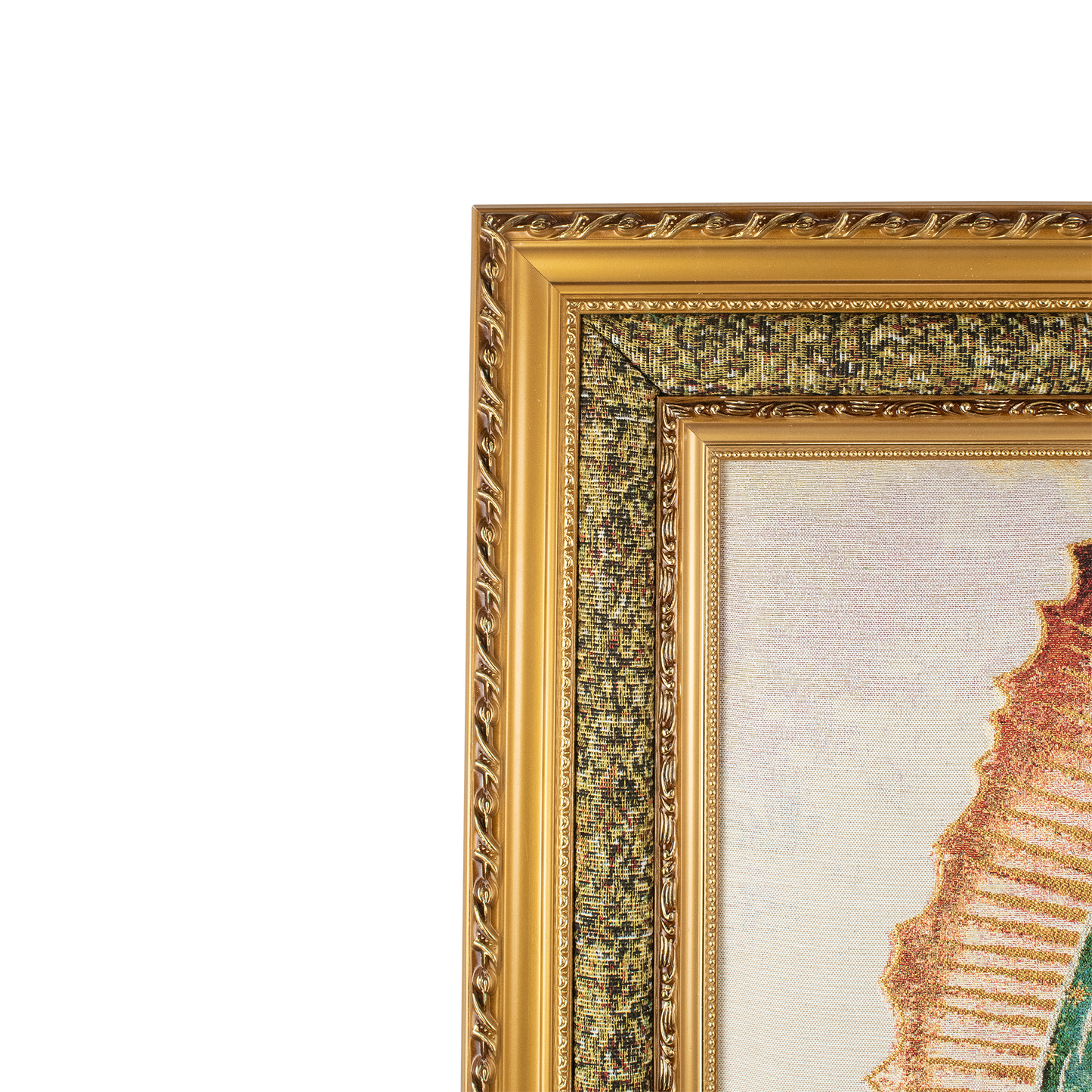 Mrcjsales: Our Lady of Guadalupe | Cloth Frame | Elegant Double Frame | Religious Home Decor | Gift for Loved Ones | Spanish Name: Virgen de Guadalupe image 1