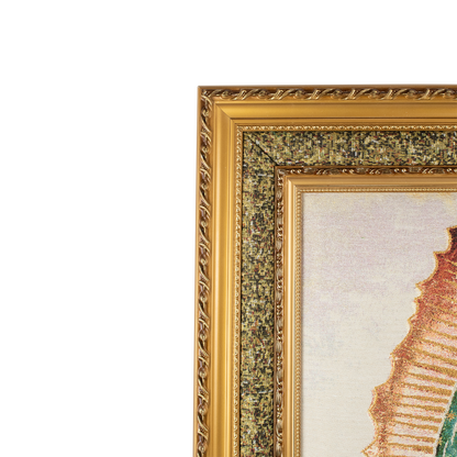 Mrcjsales: Our Lady of Guadalupe | Cloth Frame | Elegant Double Frame | Religious Home Decor | Gift for Loved Ones | Spanish Name: Virgen de Guadalupe image 1