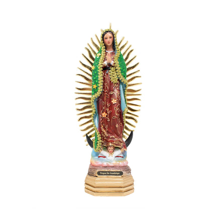 MrcjSales - Our Lady of Guadalupe Green Dress Statue - Multiple Sizes | Realistic Resin Material | Perfect for Home Decor | Iconic Symbol of Faith image 0