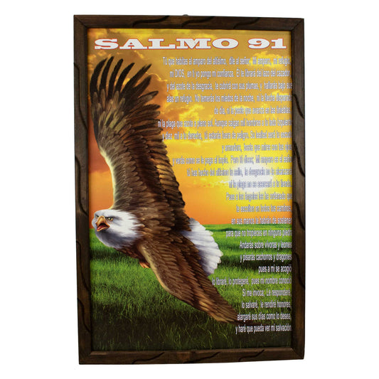 Mrcjsales - Psalm 91 – Rustic Frame, Multiple Sizes, Mexican Art, Symbolizes Hope, Love, Strength. Perfect Home Decor & Unique Gift! image 0