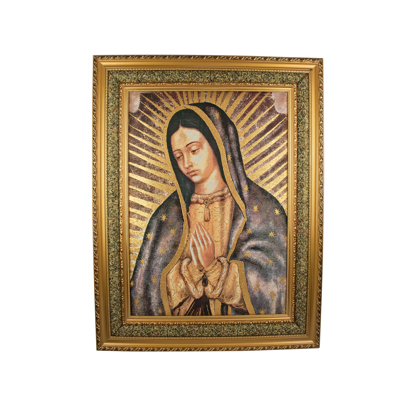 Mrcjsales: Our Lady of Guadalupe | Cloth Frame | Elegant Double Frame | Religious Home Decor | Gift for Loved Ones | Spanish Name: Virgen de Guadalupe - L | 27"x35" image