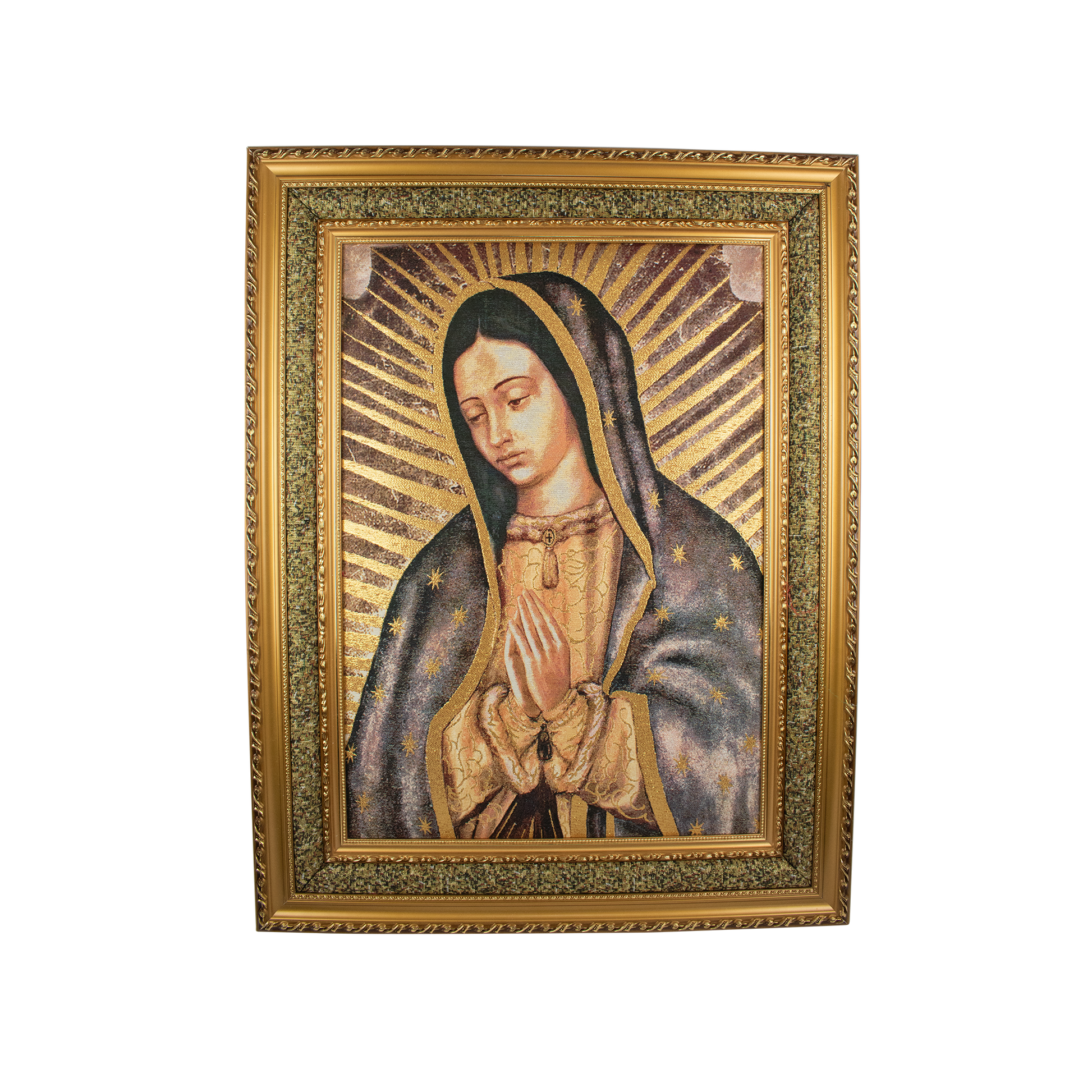 Mrcjsales: Our Lady of Guadalupe | Cloth Frame | Elegant Double Frame | Religious Home Decor | Gift for Loved Ones | Spanish Name: Virgen de Guadalupe - L | 27"x35" image