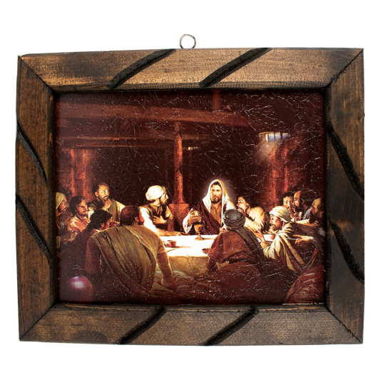 Mrcjsales - Last Supper Ancient – Rustic Frame, Ultima Cena, Hope & Love, Mexican Design, Unique Home Decor & Meaningful Gift! image 1