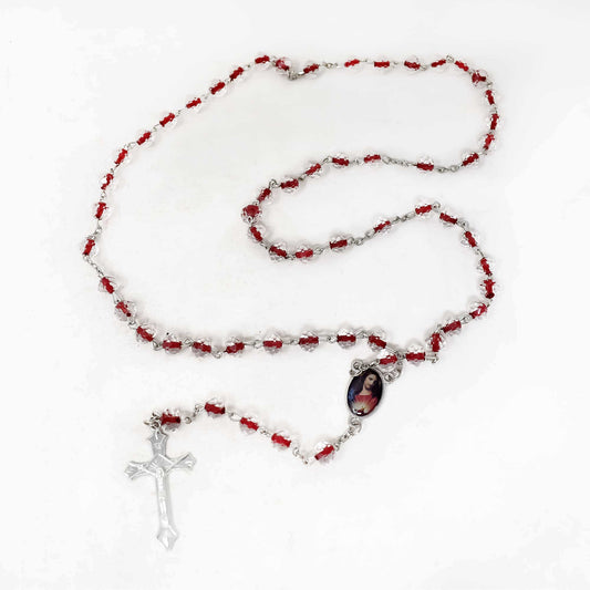 Sacred Heart of Jesus Crystal Rosary image 0