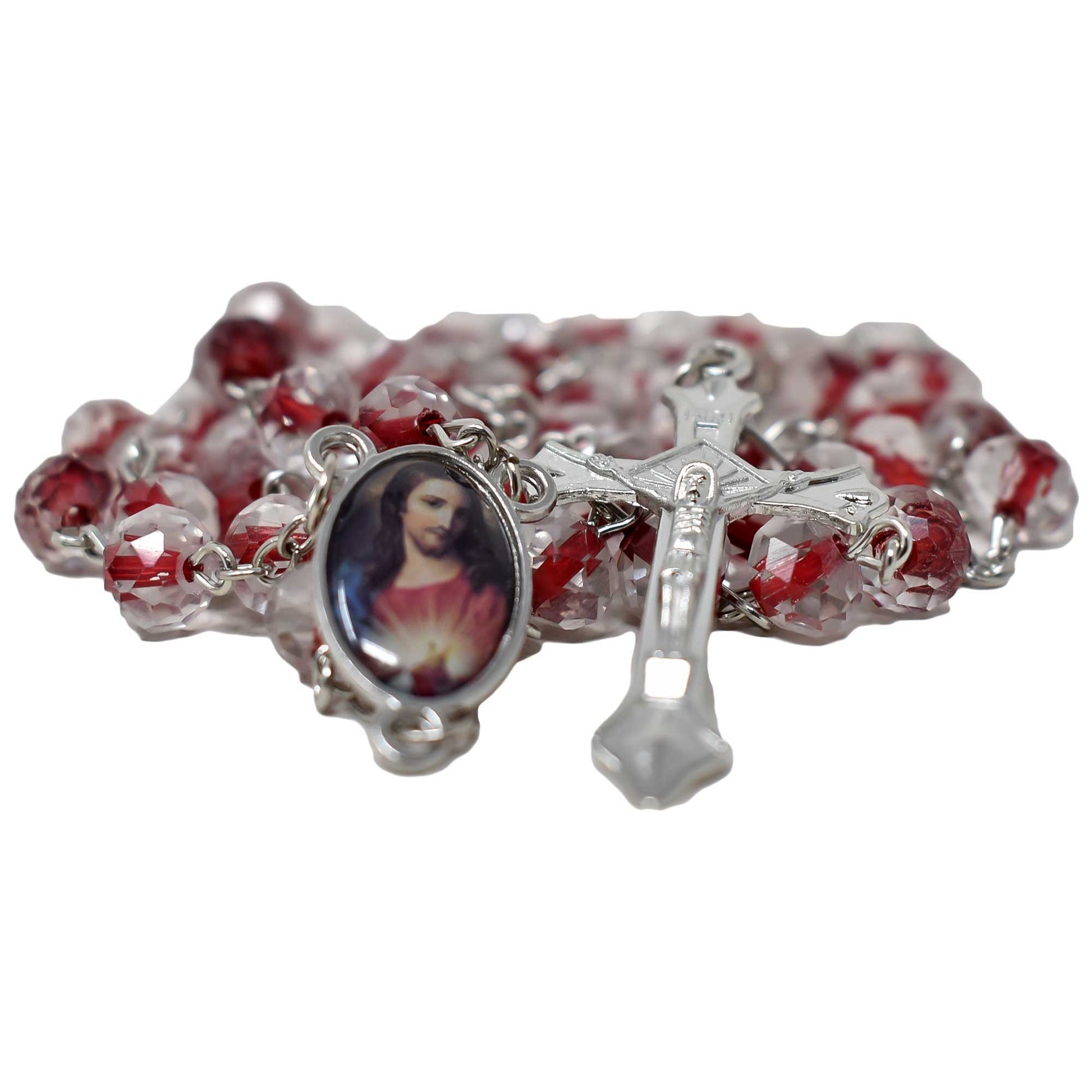 Sacred Heart of Jesus Crystal Rosary image 1