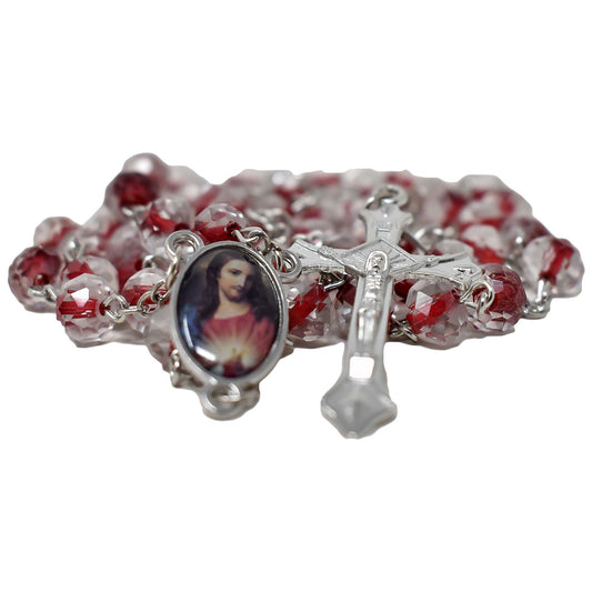 Sacred Heart of Jesus Crystal Rosary image 1