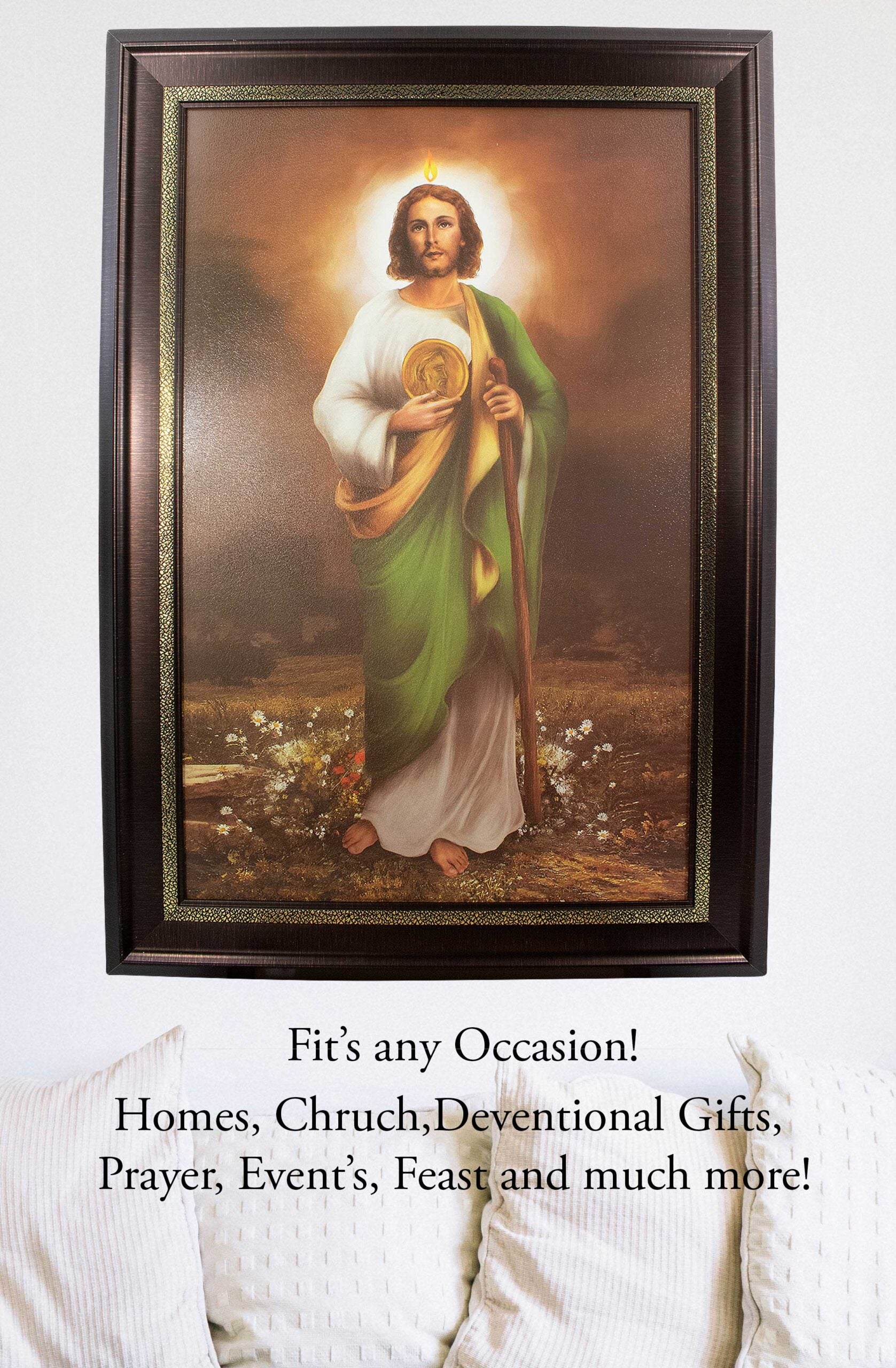 MrcjSales - Saint Judes Marco Frame | Oil Painting | Acrylic Coating | Various Sizes | Very Detailed image 3