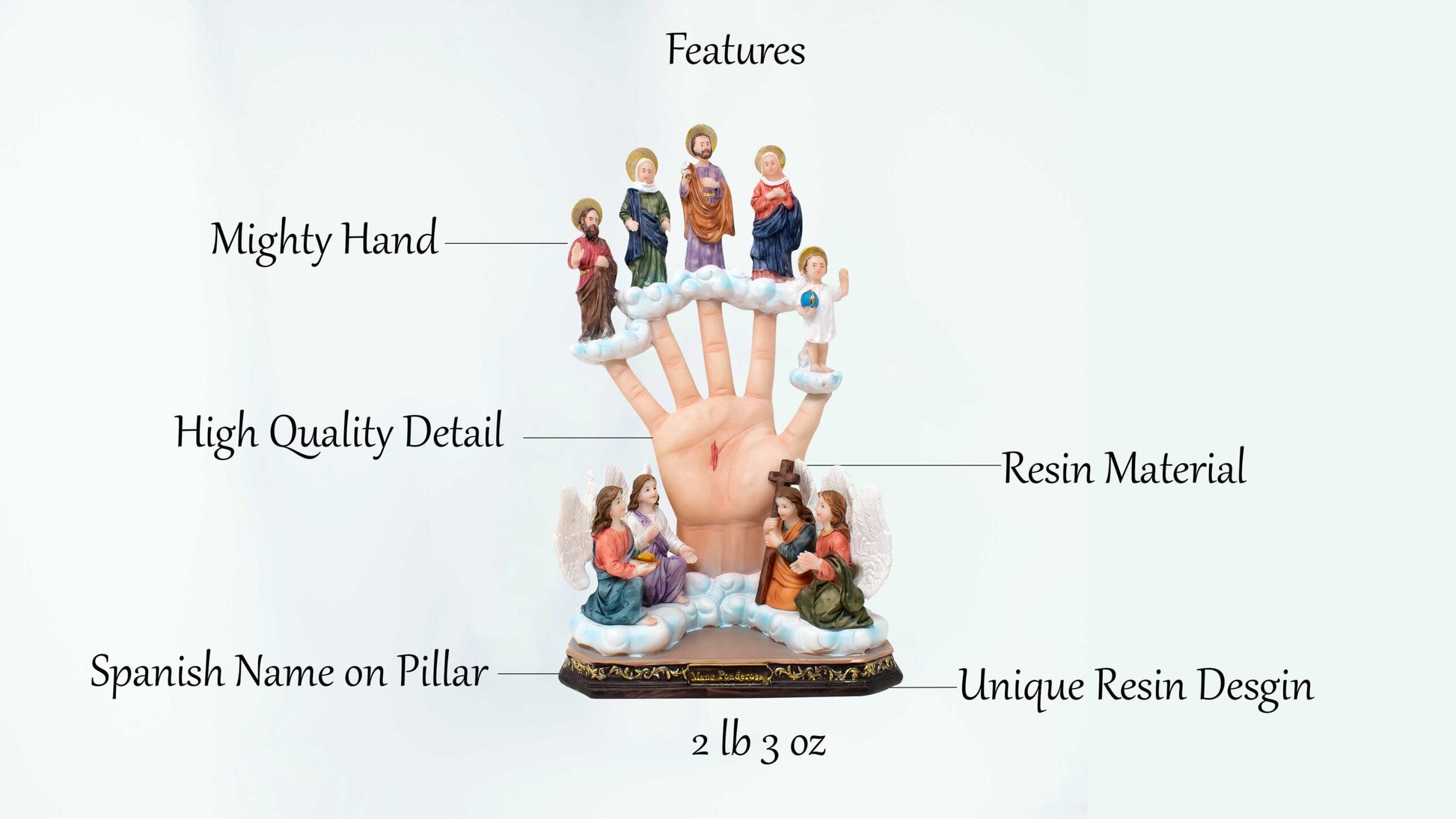 The Mighty Hand Resin Statue | Mano Poderosa | Religious Gift | Multiple Sizes | Hand-Crafted & Durable image 3