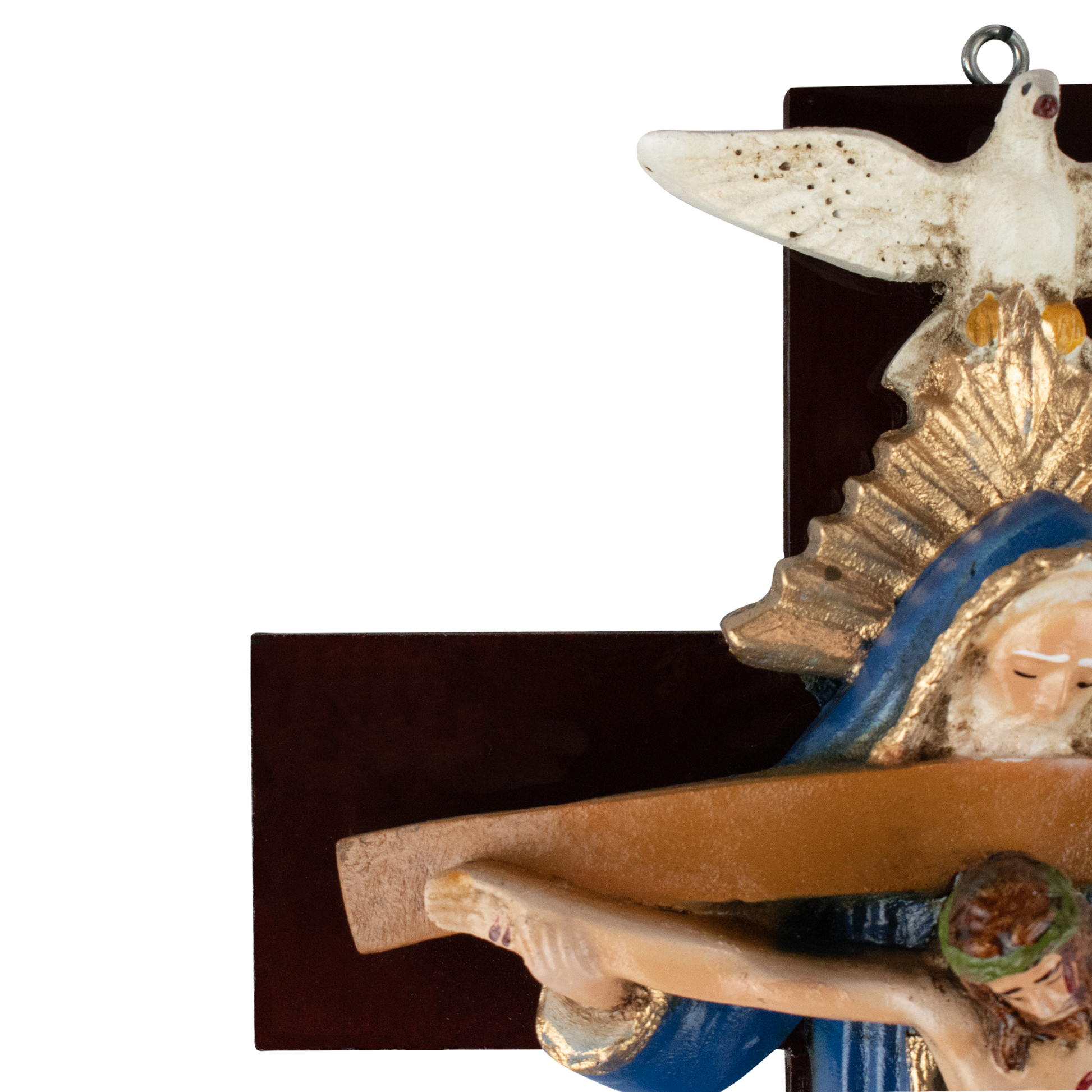 Mrcjsales: Holy Trinity Blue Crucifix | Santísima Trinidad Cruz | Polyester & Resin | Made in Mexico | Ideal Christian Gift! image 5