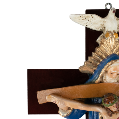 Mrcjsales: Holy Trinity Blue Crucifix | Santísima Trinidad Cruz | Polyester & Resin | Made in Mexico | Ideal Christian Gift! image 5