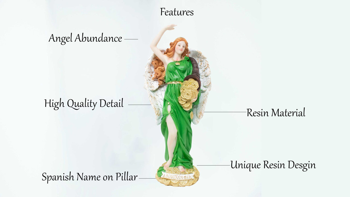 MrcjSales - Angel Abundance Resin Statue | Multiple Sizes | Detailed Craftsmanship | Spanish Name | Spiritual Decor image 3