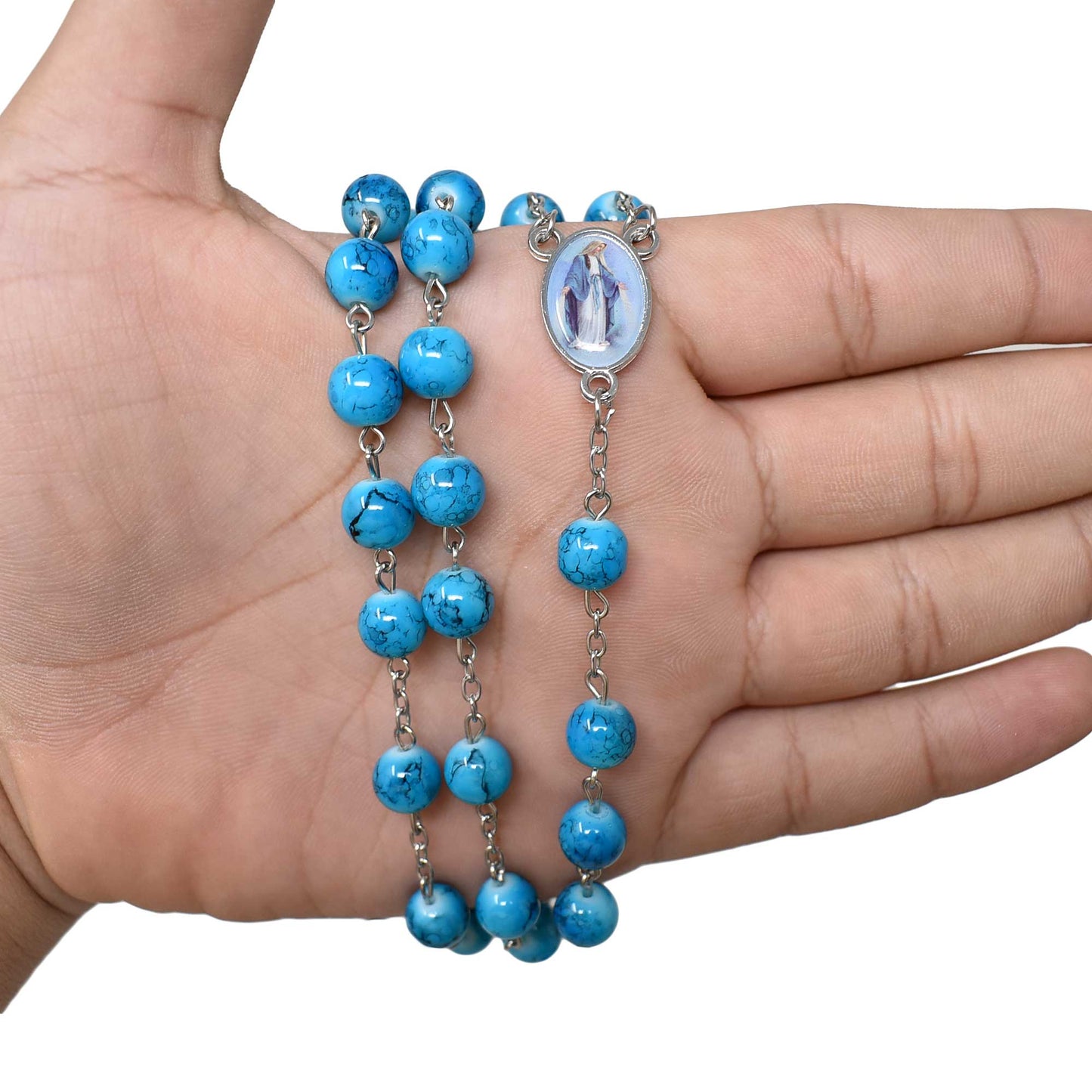 Miraculous Virgin Marble Rosary image 2