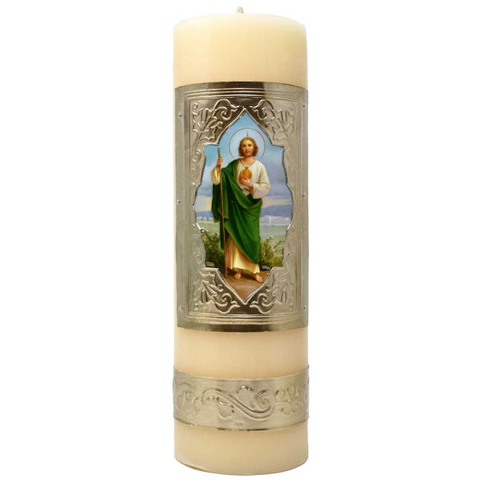 mrcjsales - Saint Judes Easter Candle 10" - 1 Kilo. Divine Symbol of Faith & Hope. Church & Home. Baptisms, Confirmations, and More! image 0