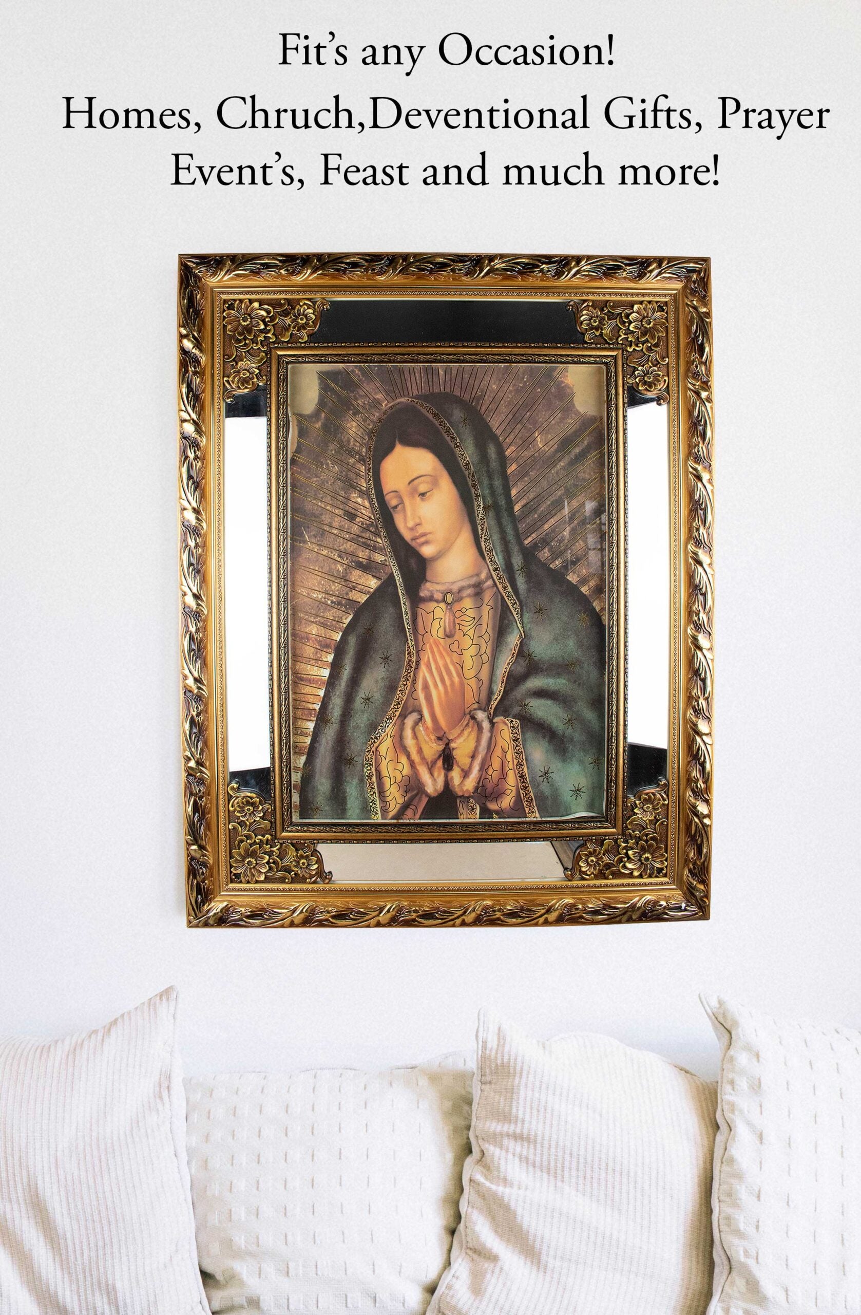 MrcjSales - Our Lady of Guadalupe Mc - Glass | Led Light Frame | Powerful Symbol of Faith | Ideal for Church, Events, Gifts | Sizes 27"x34", 20"x26" image 10