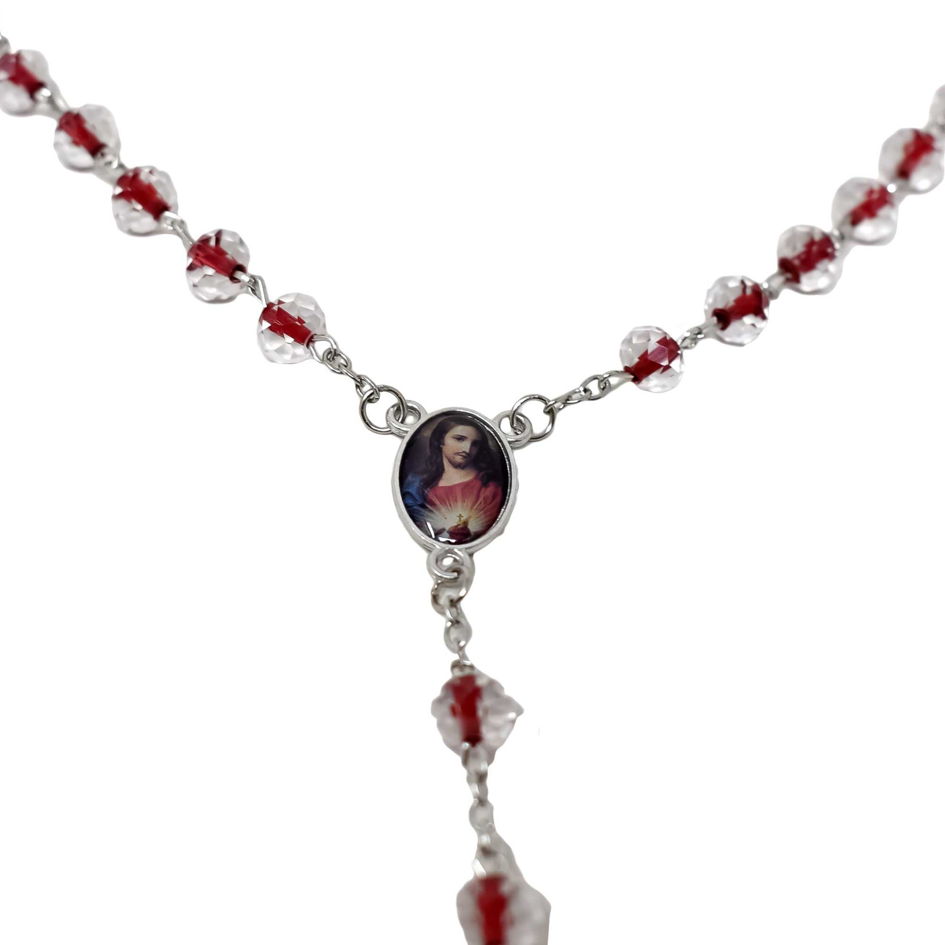 Sacred Heart of Jesus Crystal Rosary image 4