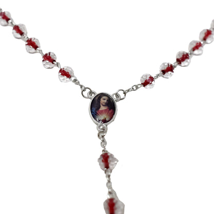 Sacred Heart of Jesus Crystal Rosary image 4