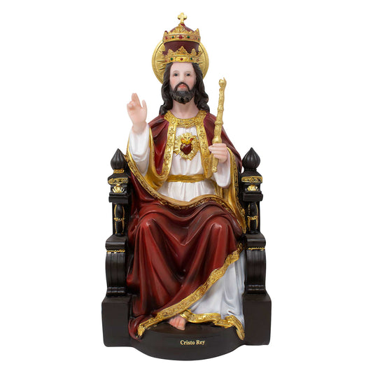 MrcjSales - Christ the King Resin Statue | Multiple Sizes | Church Services, Home Decor, Gifts | Spanish Name Cristo Rey - M x 12" inches image