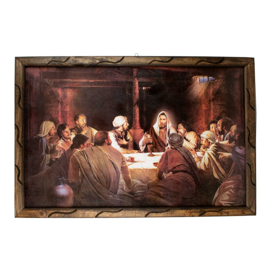 Mrcjsales - Last Supper Ancient – Rustic Frame, Ultima Cena, Hope & Love, Mexican Design, Unique Home Decor & Meaningful Gift! image 0