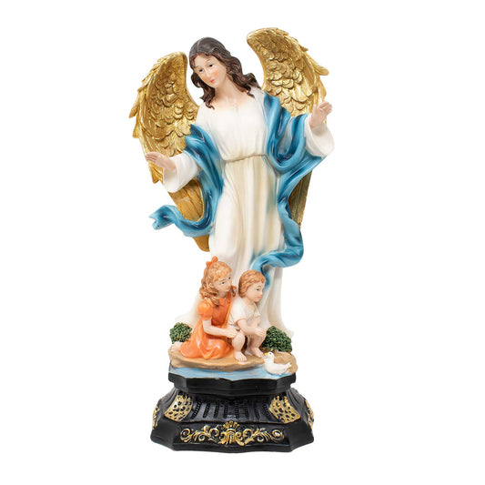 MrcjSales - Guardian Angel Resin Statue | Angel de la Guarda | Multiple Sizes | Church, Home Decor, Gifts | Spanish Name Engraved image 0