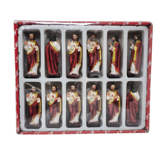 MrcjSales - Sacred Heart of Jesus 12 pcs Packet - Realistic Resin Statue | Perfect for Gifts, Church, Home Decor | Spanish Name Engraved | Durable Material image 0