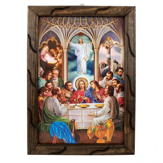 Mrcjsales - Sacred Last Supper – Rustic Frame, Symbolic Mexican Art, Perfect Home Decor & Thoughtful Gift for Spiritual Significance. image 3