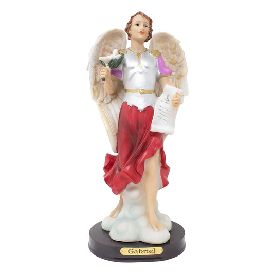 Archangel Gabriel Statue - Inspiring Religious Gift - Durable Resin - 8 & 12 inches for Church, Home, or Celebration - M x 12" inches image