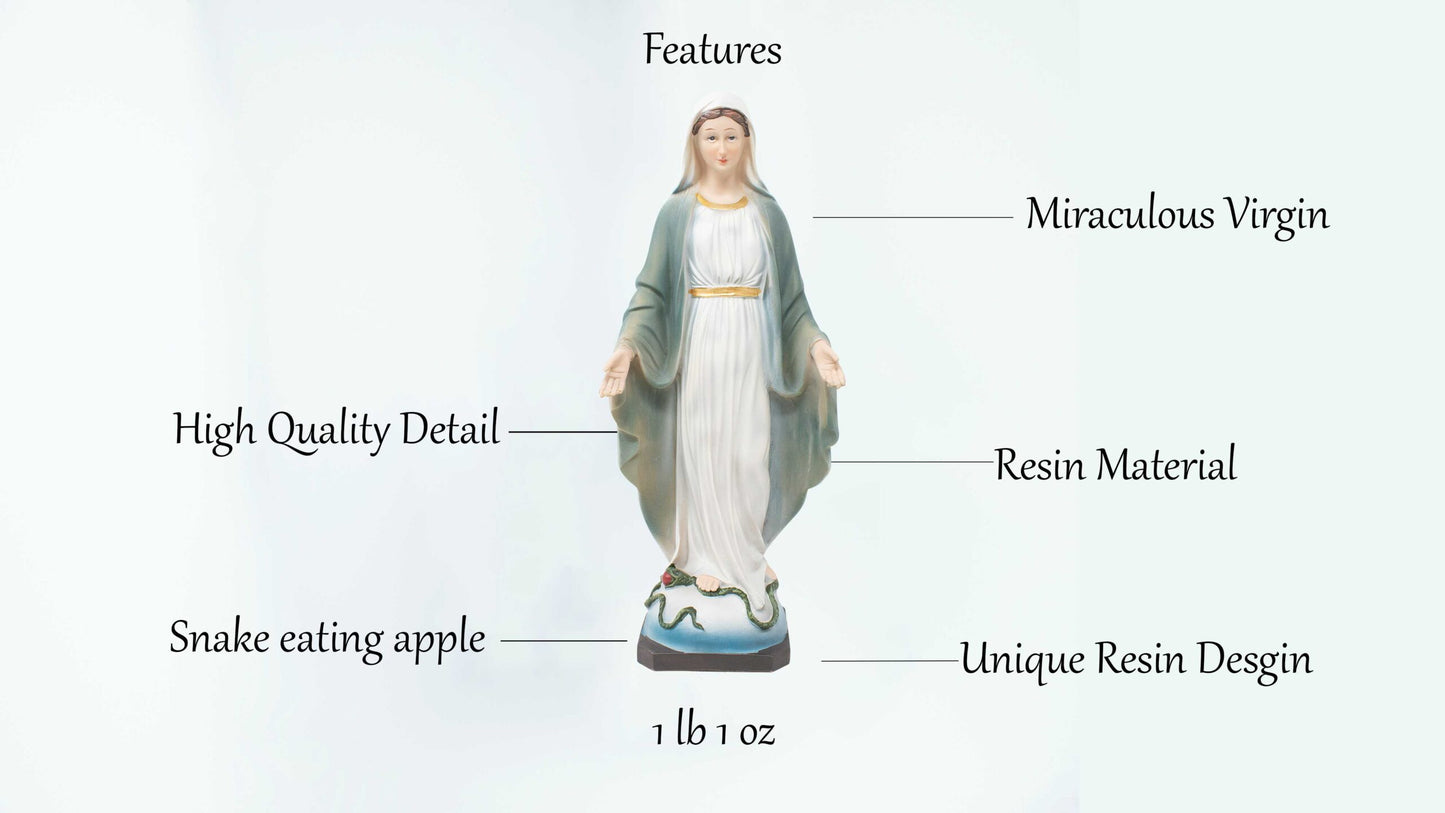 MrcjSales - Miraculous Virgin Resin Statues | Virgen Milagrosa | Multiple Sizes | High-Quality Craftsmanship | Ideal for Church, Home Decor, Gifts image 2