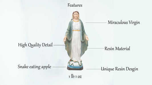 MrcjSales - Miraculous Virgin Resin Statues | Virgen Milagrosa | Multiple Sizes | High-Quality Craftsmanship | Ideal for Church, Home Decor, Gifts image 2