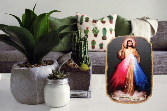 Mrcjsales: Divine Mercy Plaque | Pregamino | Spiritual Devotion | Resin Craft | Timeless Gift | Unique Decor | Cultural Symbol | Affordable Faith Art image 4