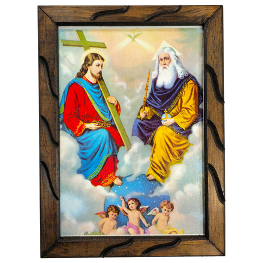 Mrcjsales - The Holy Trinity Wooden Frame - Unique Mexican Art Symbolizing Strength, Hope, Love.Multiple Sizes Available! image 1