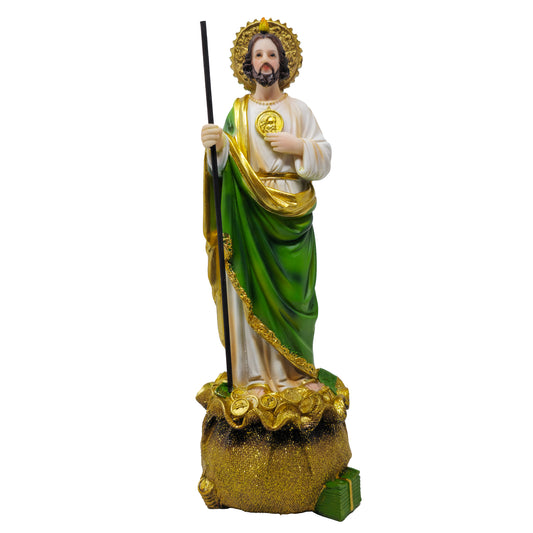 MrcjSales St. Judas Money Statue | Multiple Sizes | Durable Resin | Beautiful Green Color | Ideal for Church, Home Decor, Gifts, and Prayers image 0