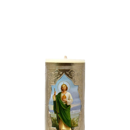 mrcjsales - Saint Judes Easter Candle - 7" Inches, 1/2 Kilos - Pure Wax - Off-White - Versatile Decoration - Meaningful Gift with Safety Measures image 1