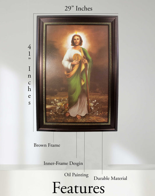 MrcjSales - Saint Judes Marco Frame | Oil Painting | Acrylic Coating | Various Sizes | Very Detailed image 2