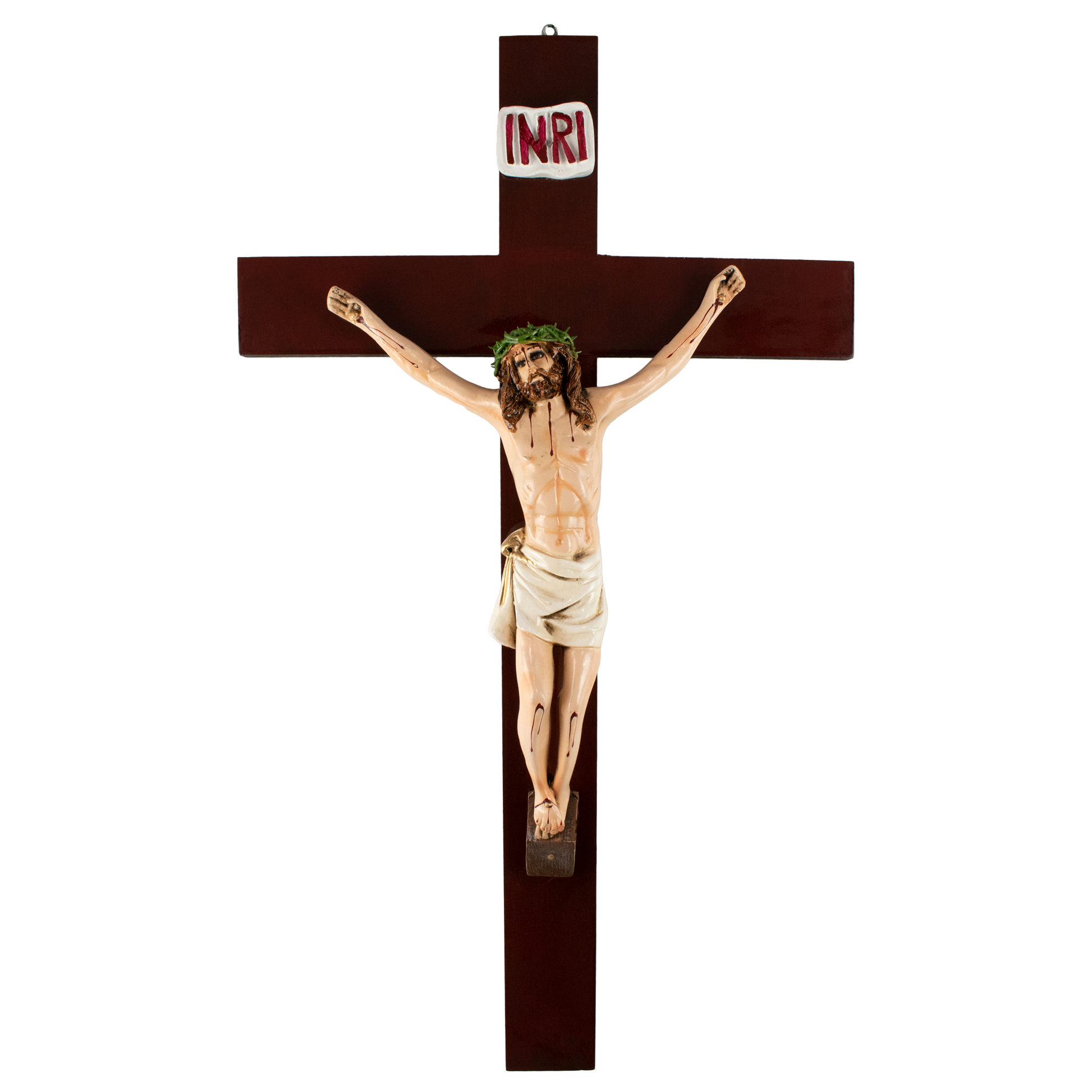 Mrcjsales: Jesus Christ Crucified White | Jesus Cristo Polyester | Religious Symbol | Various Sizes | Quality Craftsmanship | Made in Mexico - M | 20" image