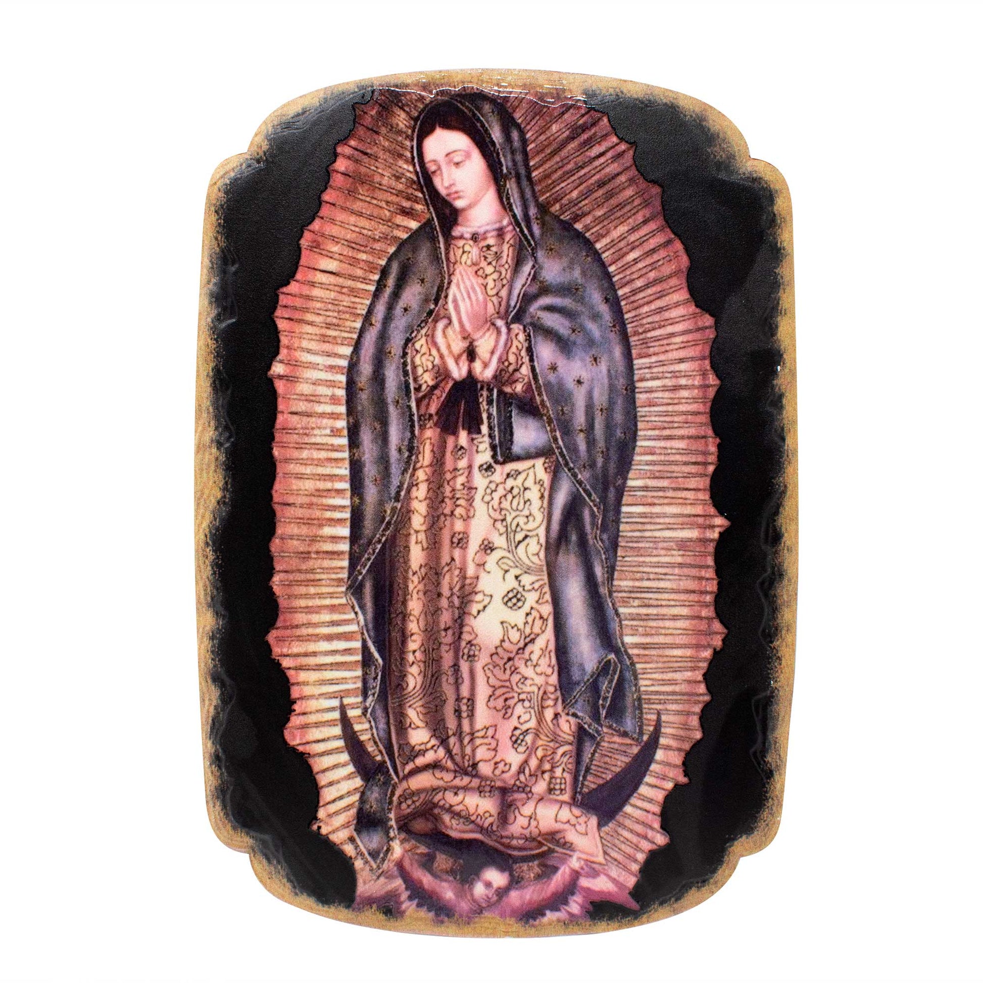 Mrcjsales: Our Lady of Guadalupe Plaque | Pregamino | Resin Craftsmanship | Unique Cultural Symbol image 0