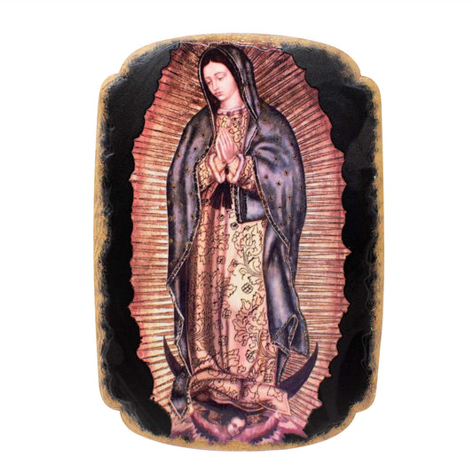 Mrcjsales: Our Lady of Guadalupe Plaque | Pregamino | Resin Craftsmanship | Unique Cultural Symbol image 0