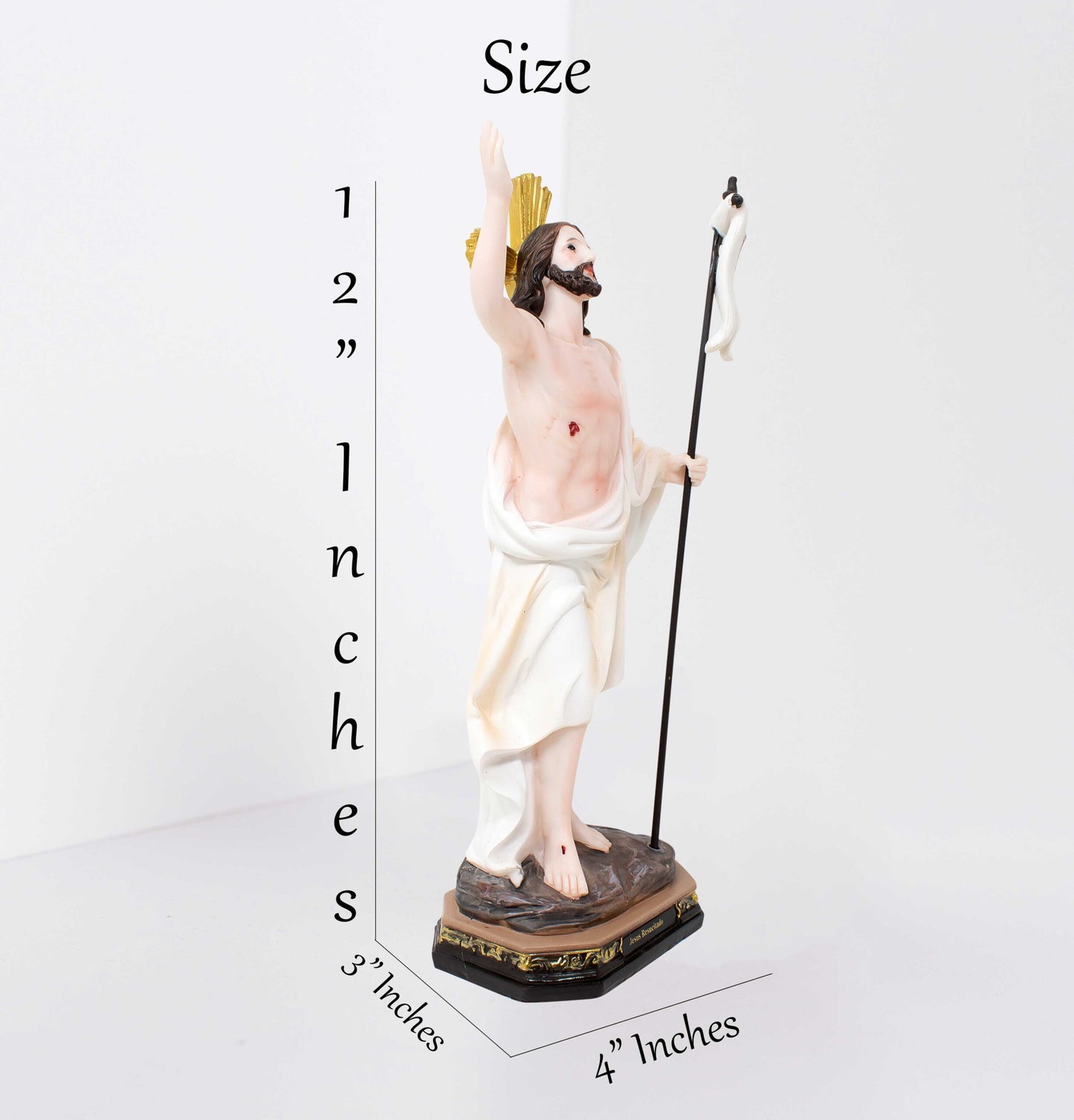 MrcjSales - Risen Jesus Statue | Jesús Resucitado | Multiple Sizes | Realistic Resin Craft | Ideal for Faithful Homes and Churches image 3