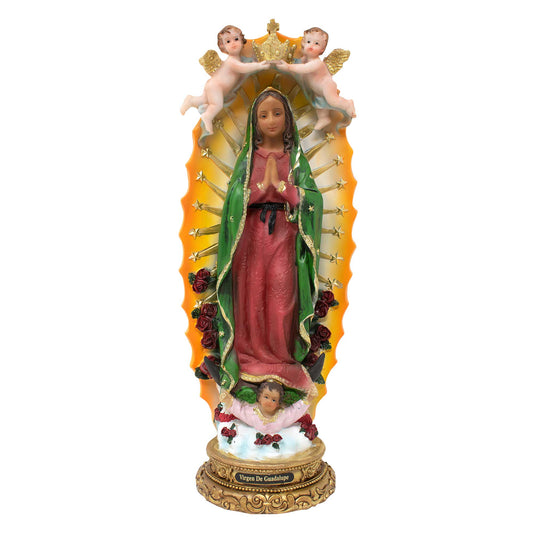 MrcjSales - Our Lady of Guadalupe w/ Baby Angels Statue | Multiple Sizes, Resin Craftsmanship |Perfect for Home, Church & Gifts image 0