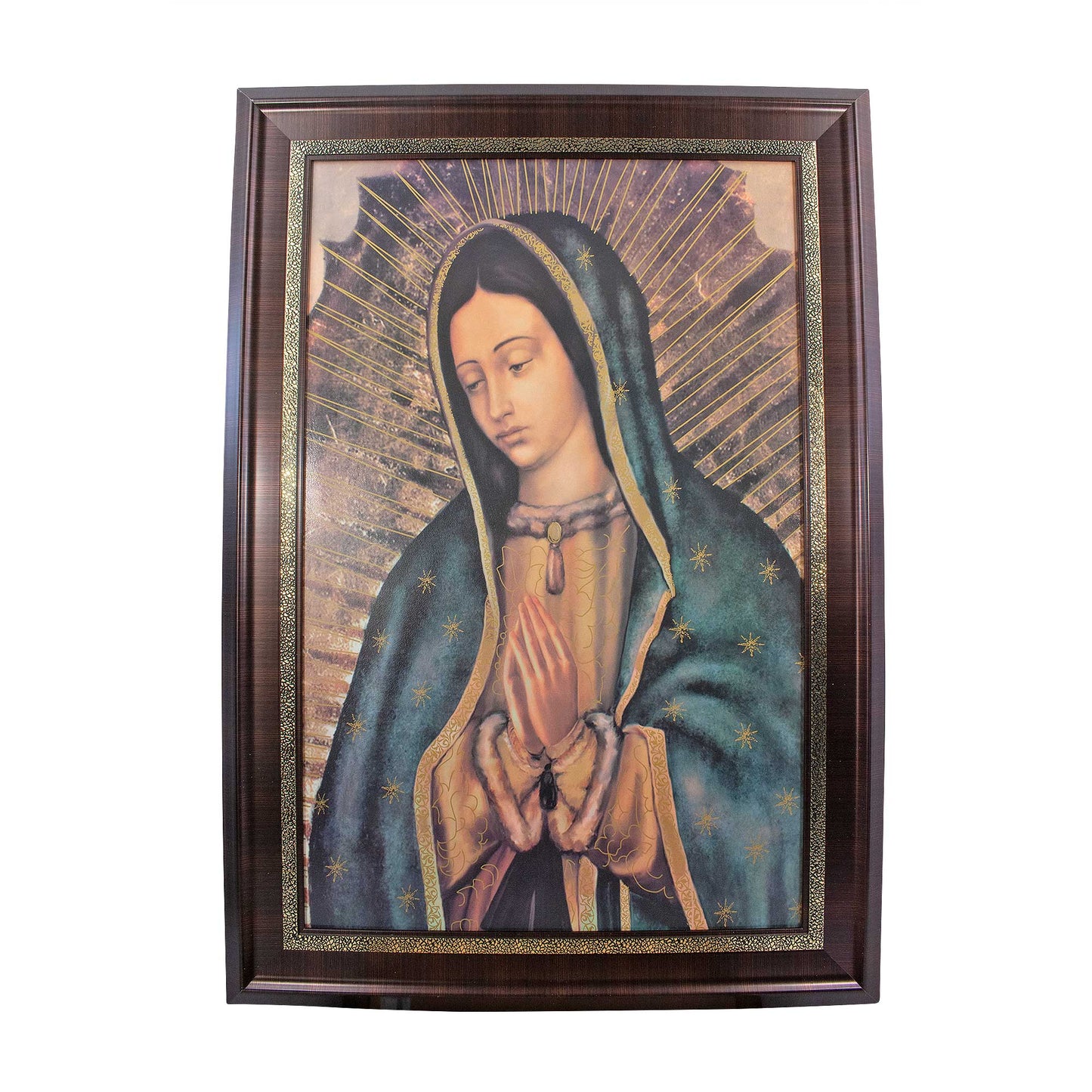 MrcjSales - Our Lady of Guadalupe Mc Marco Frame | Oil/Wood | 41x29 Inches | Very Detailed - Large - 41"x29" image