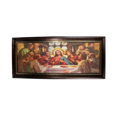MrcjSales - Last Supper Marco Brown Frame | Oil/Wood | Multiple Sizes | Very Detailed - Large - 56"x25" image