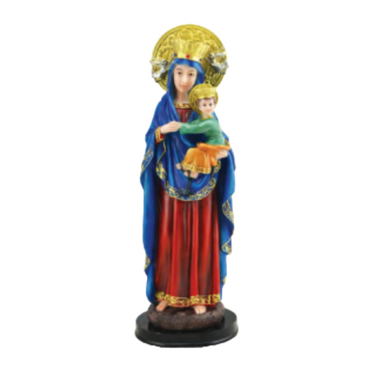 Our Lady of Perpetual Help Resin Statue (Estatua de Nuestra Señora del Perpetuo Socorro) | Available in 16" and 12" | Red and Blue Colors | Perfect for Churches, Events, and Gifts image 0