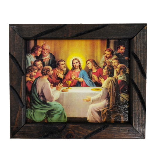Mrcjsales - Last Supper - Rustic Frame, Ultima Cena, Unique Symbol of Hope & Love, Perfect Home Decor & Meaningful Gift in Multiple Sizes! image 1