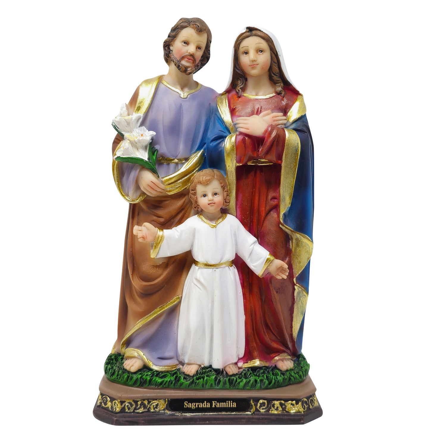 MrcjSales - Holy Family Resin Statue | Multiple Sizes |  Jesus, Joseph, Mary | 'Sagrada Familia' | Elegant Meaningful Religious Item - S x 8" inches image