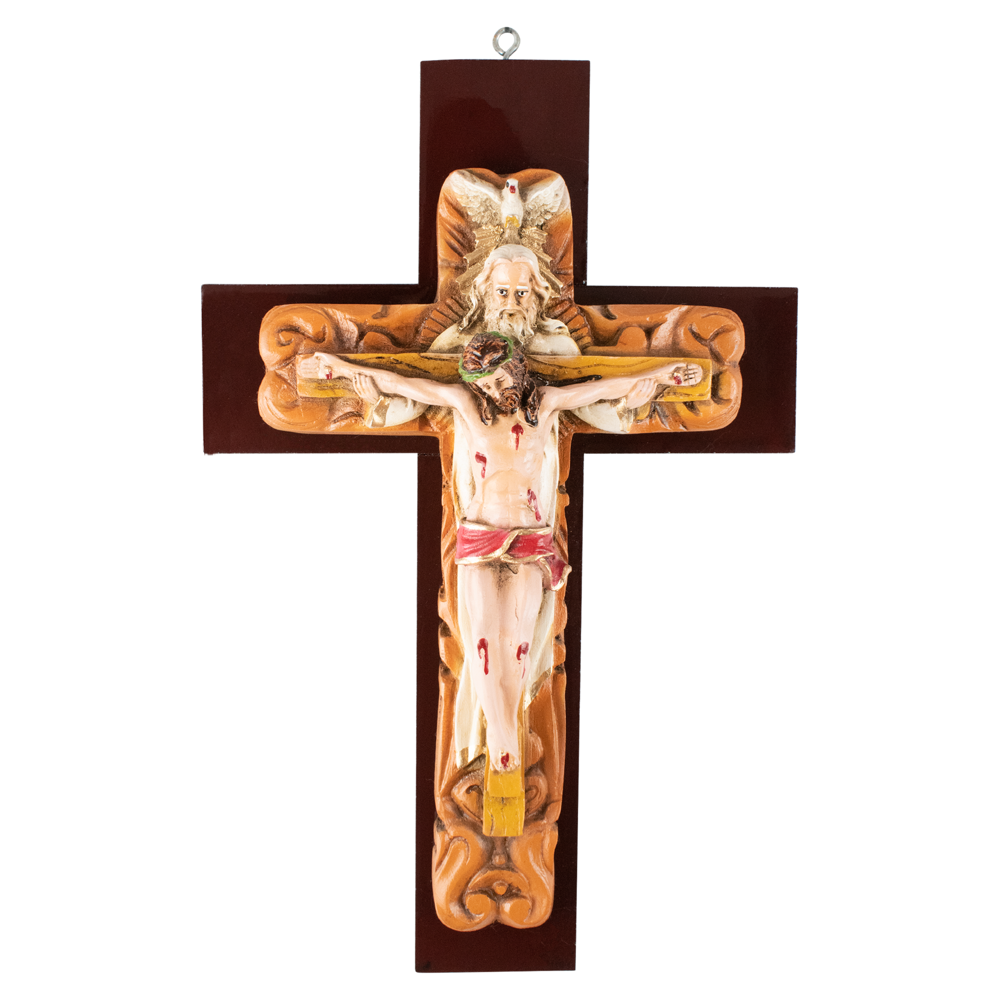 Mrcjsales: Holy Trinity Crucifix | Santísima Trinidad Cruz | Polyester & Resin | Unique Design | Multiple Sizes | Made in Mexico | Perfect Christian Gift! - M | 24" image