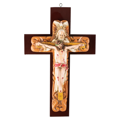 Mrcjsales: Holy Trinity Crucifix | Santísima Trinidad Cruz | Polyester & Resin | Unique Design | Multiple Sizes | Made in Mexico | Perfect Christian Gift! - M | 24" image
