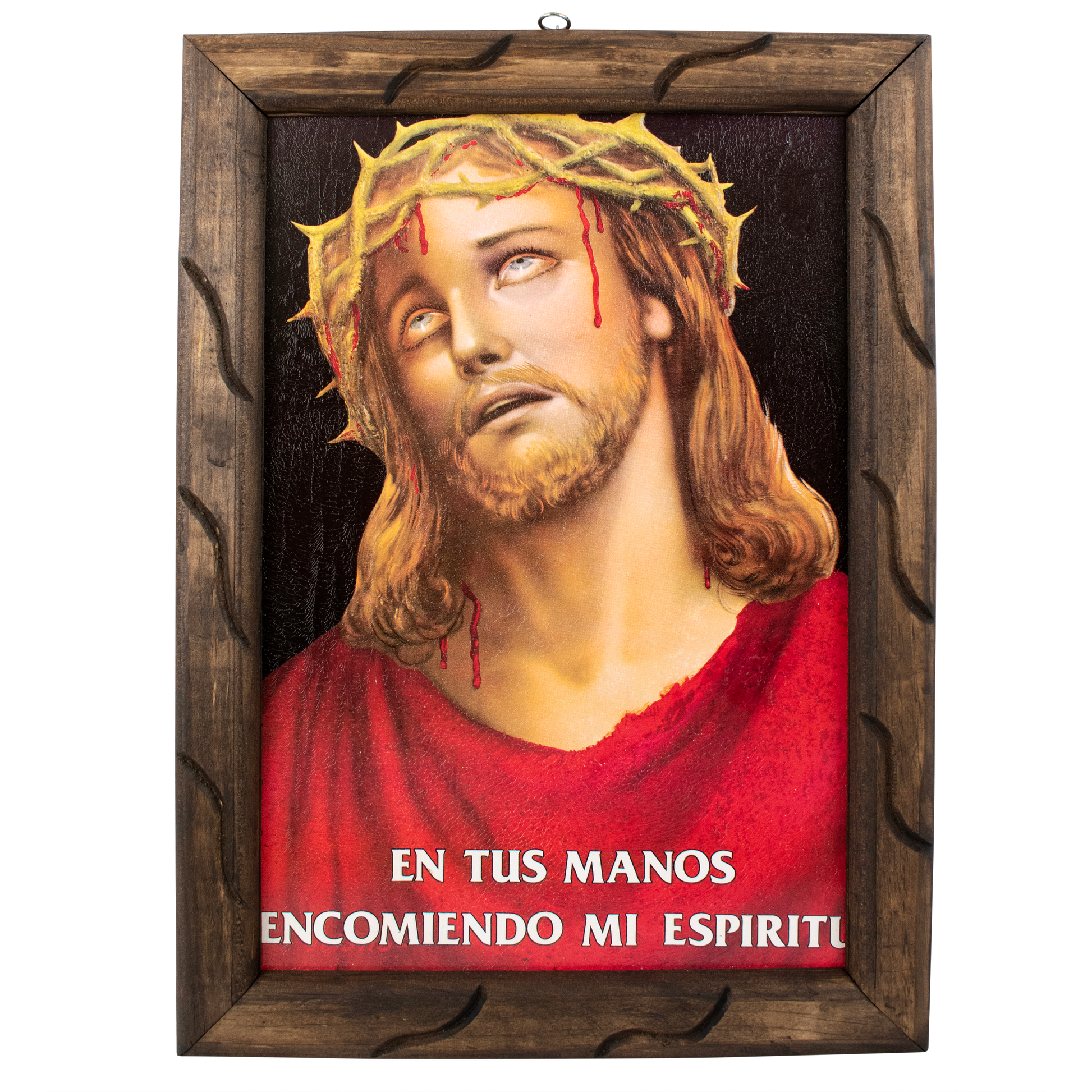 Mrcjsales - Face of Jesus – Rustic Frame, Multiple Sizes, Mexican Art, Symbolizes Hope, Love, Strength. Perfect Home Decor & Unique Gift! - M | 18"x13" image