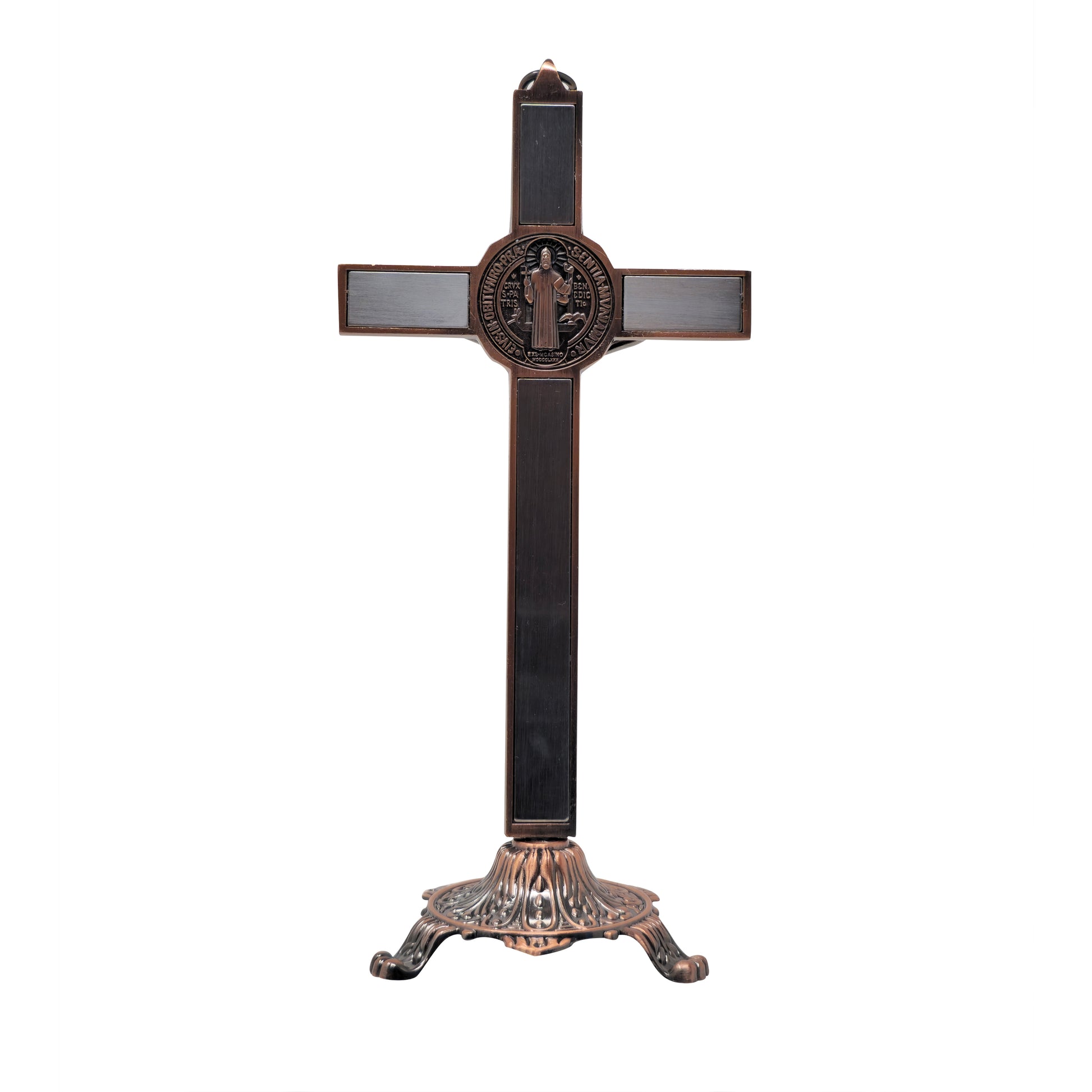 (mrcjsales -) Saint Benedict Crucifix w/Base – Silver/Bronze - Gift for Loved Ones - Built-In Medal - Multiple Sizes image 6
