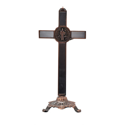 (mrcjsales -) Saint Benedict Crucifix w/Base – Silver/Bronze - Gift for Loved Ones - Built-In Medal - Multiple Sizes image 6