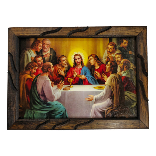 Mrcjsales - Last Supper - Rustic Frame, Ultima Cena, Unique Symbol of Hope & Love, Perfect Home Decor & Meaningful Gift in Multiple Sizes! image 2