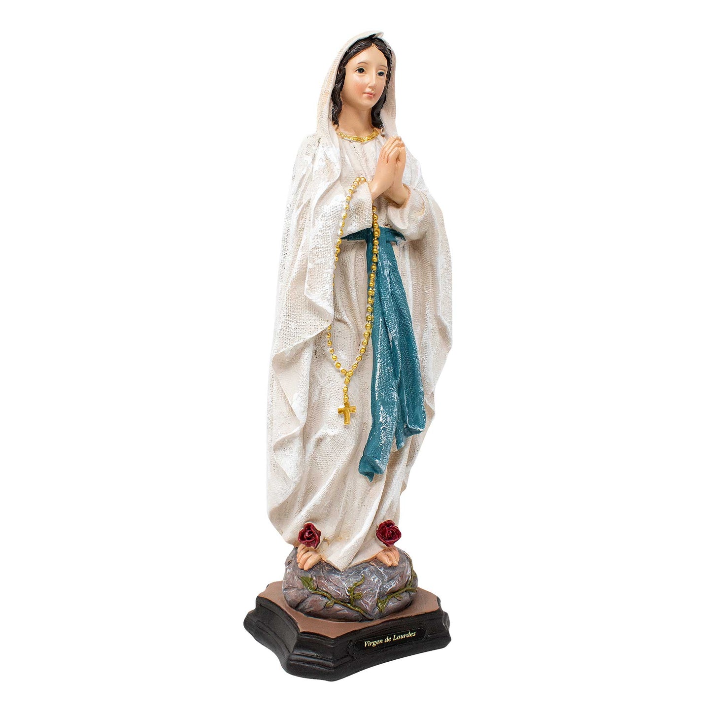 MrcjSales - Our Lady Of Lourdes Resin Statue | Multiple Sizes | Durable Religious Icon for Church, Home Decor, Altars | Spanish Name Engraved image 1